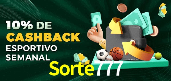 10% de bônus de cashback na Sorte777